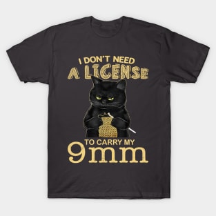 Crochet Cat I Don't Need A License T-Shirt